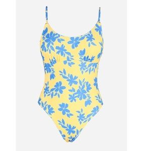 Bold Blooms O-Ring Scoop Neck One Piece Swimsuit